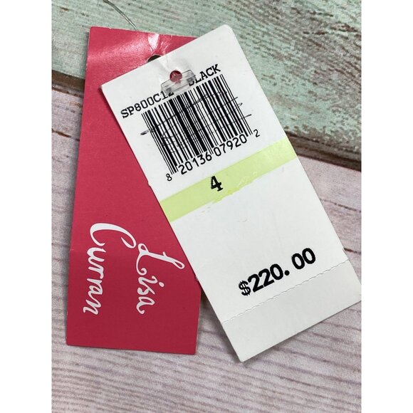 Lisa Curran Women’s One-Piece Swimsuit Size 4 Black Turquoise Strap Detail New - Picture 4 of 7